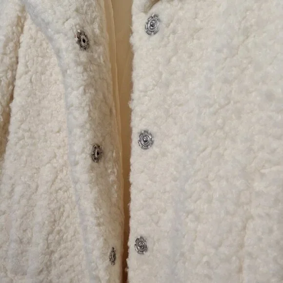 Cream Teddy Jacket, Faux Fur, Oversized Celebrity Pink Sz 4, NWT - Picture 8 of 12